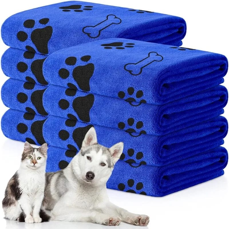 Microfiber Pet Towels 2-Pack — Quick Dry Absorbent Towels for Dogs and Cats