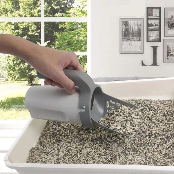 Cat Litter Scoop – Built-In Bag Dispenser – Easy Waste Cleanup