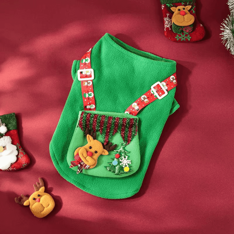 Christmas Elk Dog Dress – Festive Style & Cozy Comfort