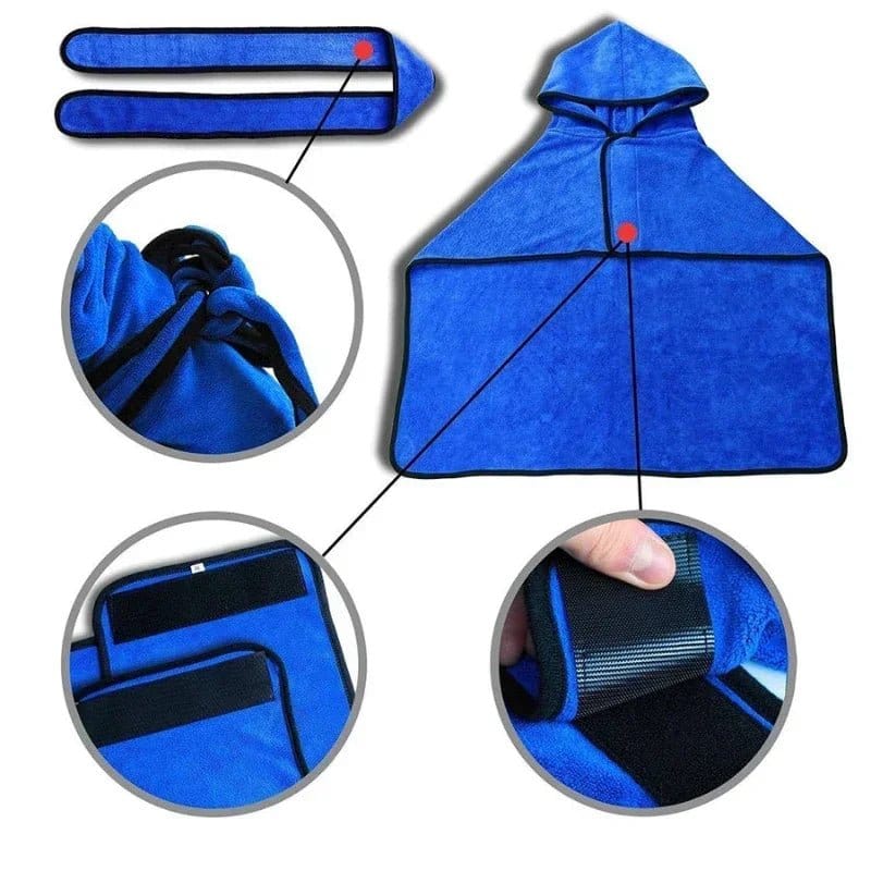 Dog Bathrobe – Microfiber Drying Robe with Full Coverage Hood
