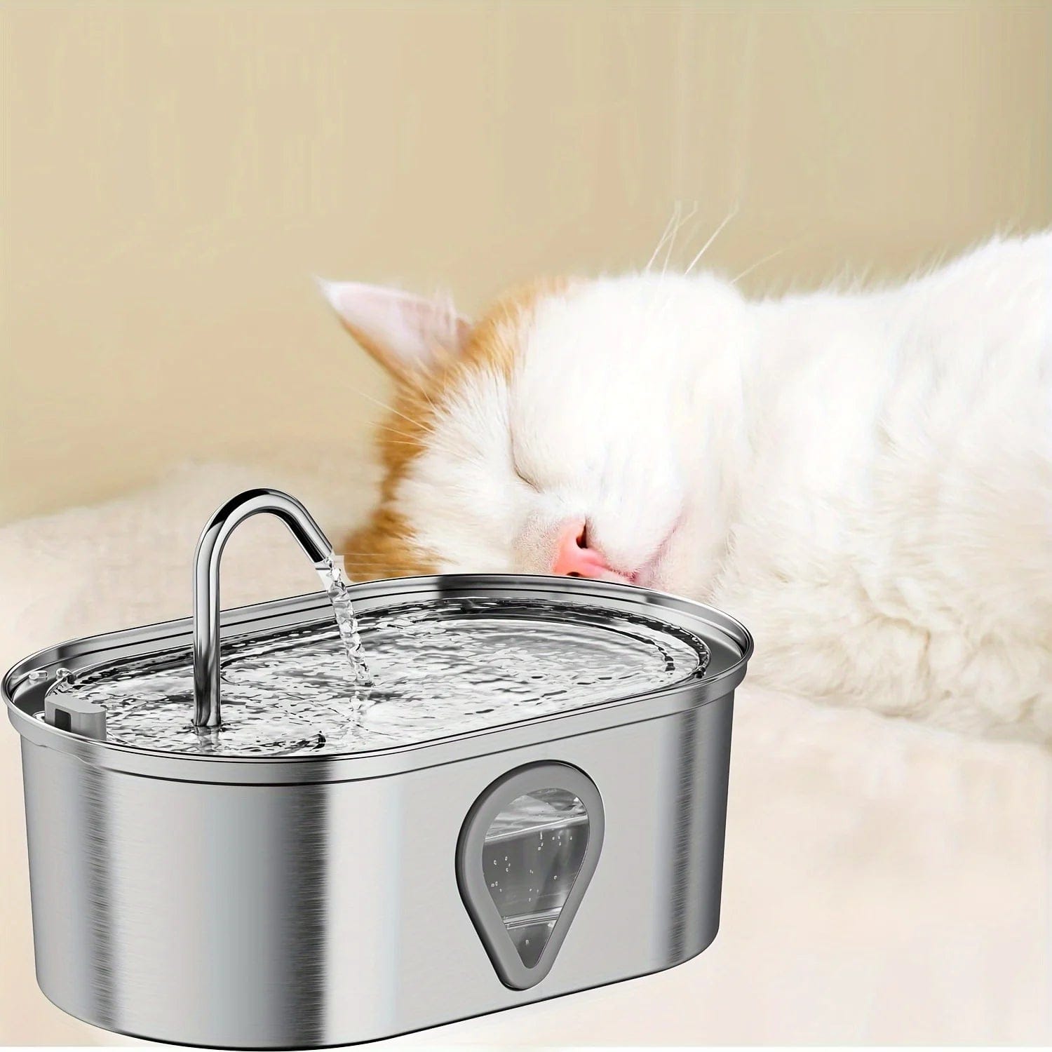 Stainless Steel Pet Water Fountain – 3.5L Automatic Filtered Fountain