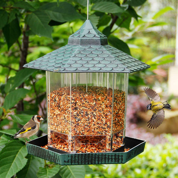 Green Squirrel-Proof Hanging Bird Feeder – Perfect for Garden & Yard