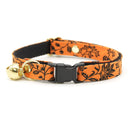 Gothic Halloween Bow Tie Cat Collar – Black & Orange