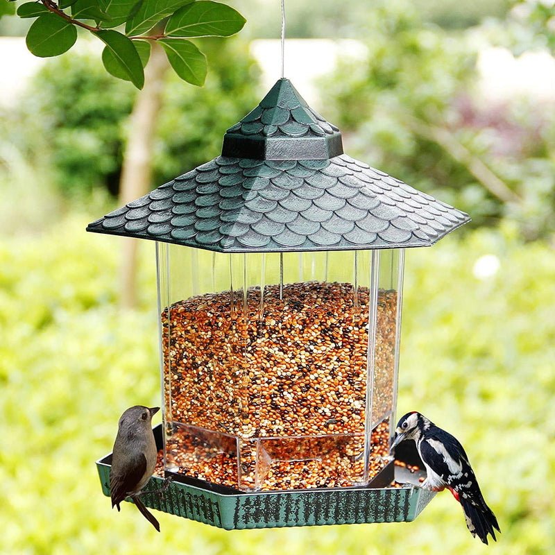 Green Squirrel-Proof Hanging Bird Feeder – Perfect for Garden & Yard