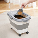 Foldable Pet Food Storage Bin with Wheels — Clean, Airtight & Space-Saving