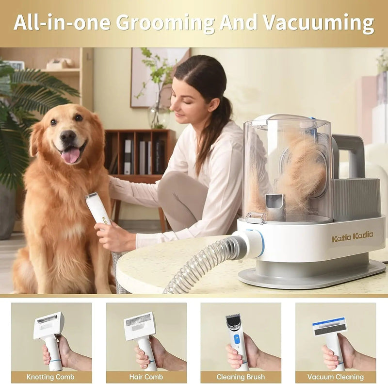 Pet Grooming Kit 5-in-1 – Silent Vacuum Clipper System