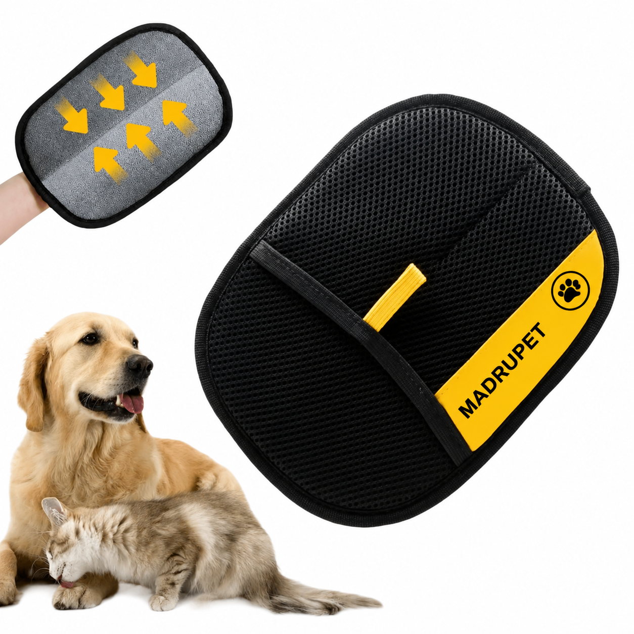 Electrostatic Pet Hair Removal Glove — Removes Fur from Sofas, Clothes and Rugs Instantly