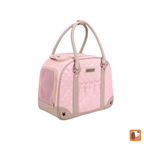 Stylish pet travel carrier in blue with mesh window and carry handles