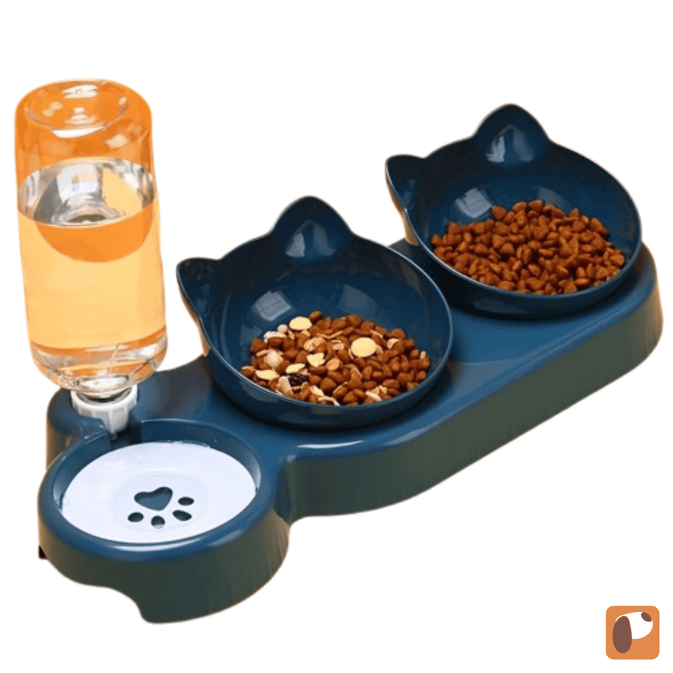 3-in-1 Cat Feeding Station with Automatic Water Dispenser