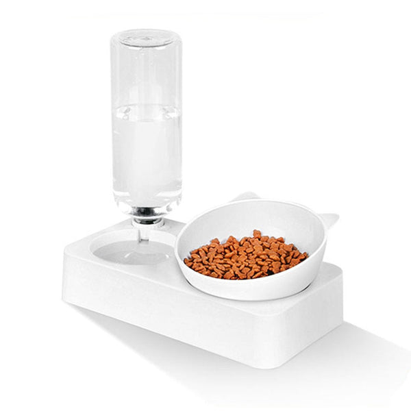 2-in-1 Orthopedic Pet Bowl with Water Bottle – Healthier Eating & Hydration