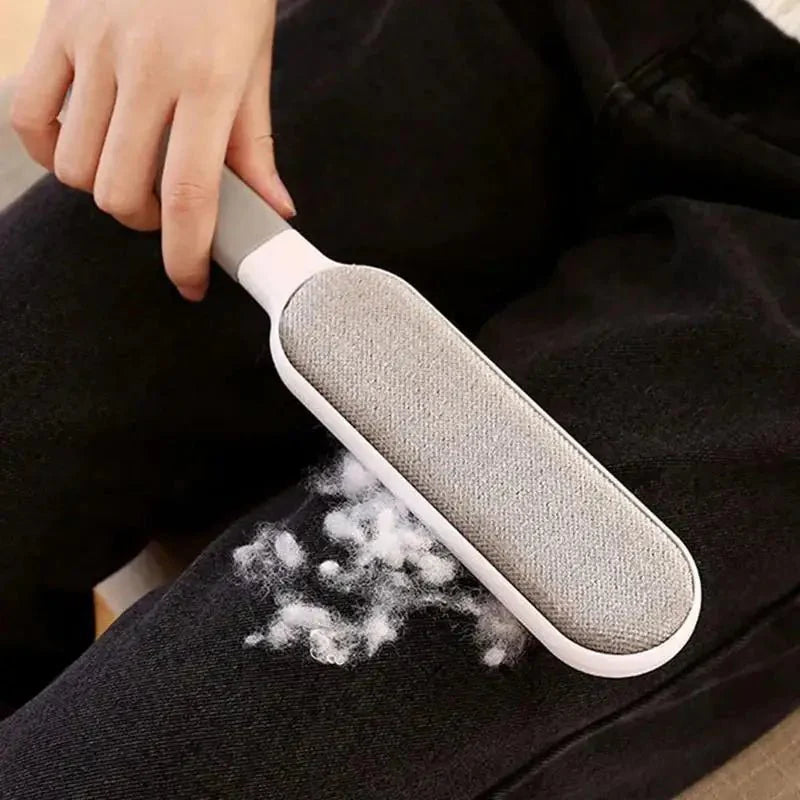Double-Sided Pet Hair Remover Brush — Reusable, No Refills, Works on Any Fabric