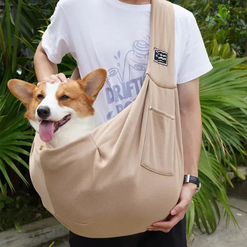 Crossbody Pet Carrier Bag — Comfortable Hands-Free Travel for Small Pets