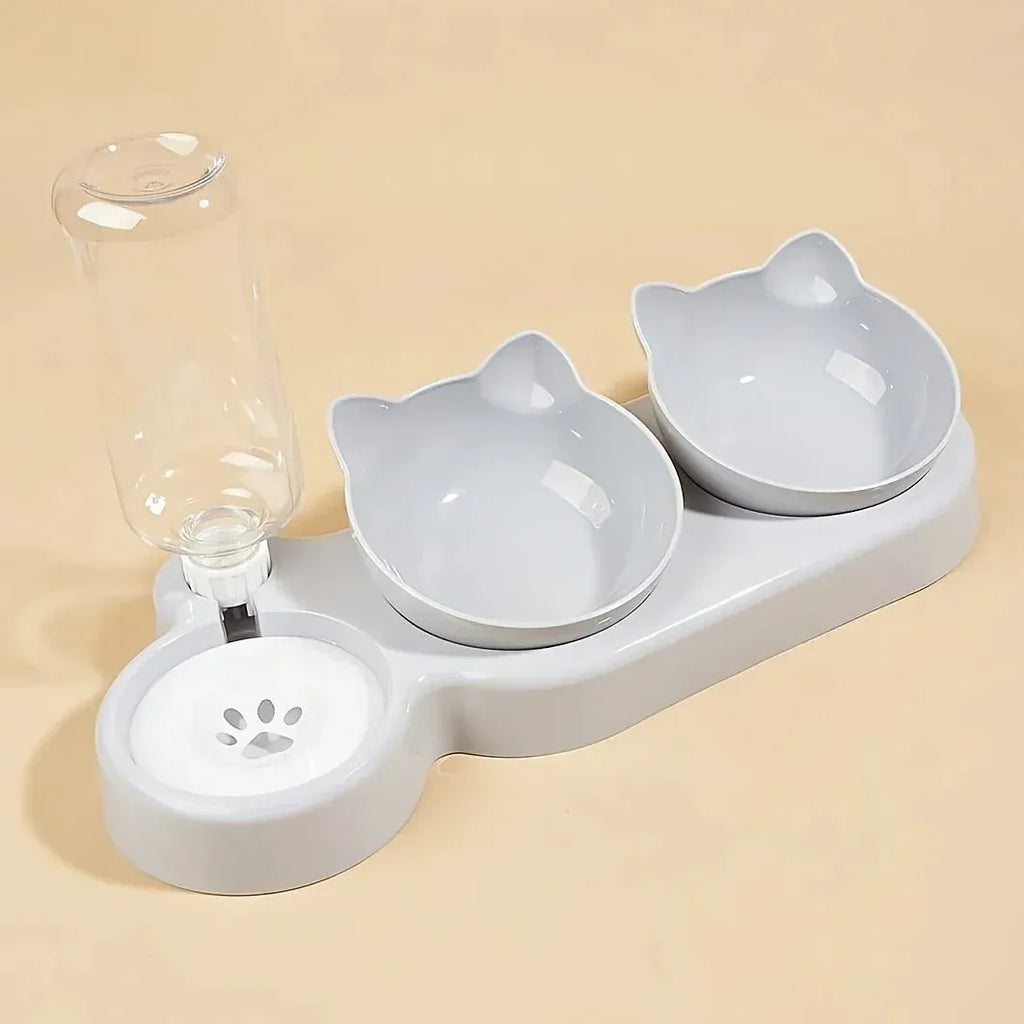 3-in-1 Cat Feeding Station with Automatic Water Dispenser