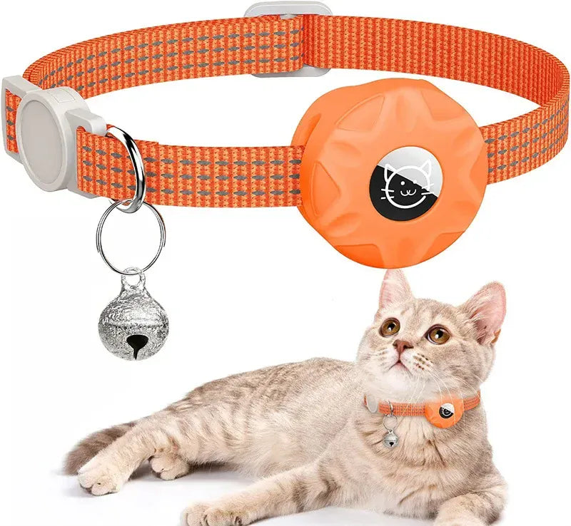 Adjustable Cat Collar with GPS Holder — Lightweight Safety Collar for Cats