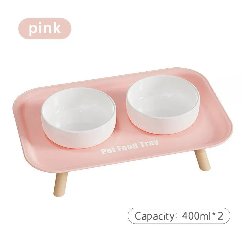 Elevated Double Pet Bowl Set – Raised Food & Water Station