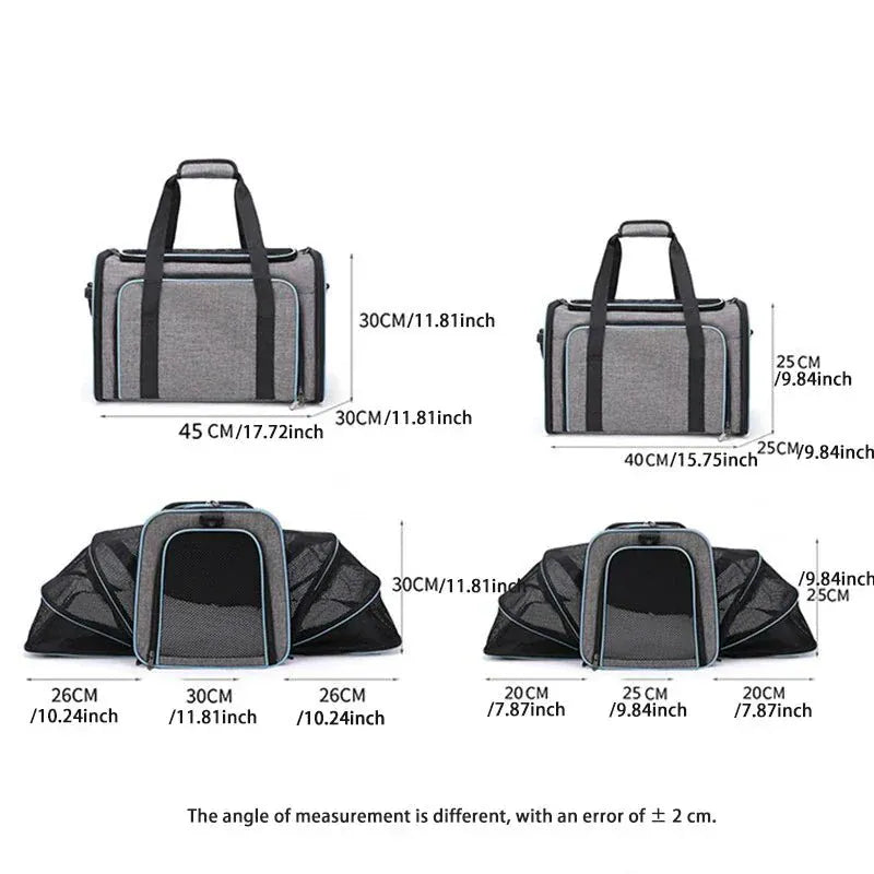 Saco de transporte para animais de estimação dobrável pequeno cão carta carregando gato fora saco expansão pet saco malha respirável expansão dobrável portátil c