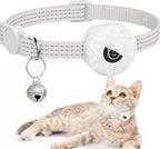 Lightweight safety cat collar with transparent AirTag GPS tracker holder