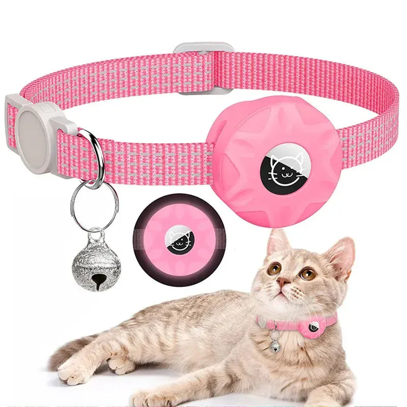 Adjustable Cat Collar with GPS Holder — Lightweight Safety Collar for Cats