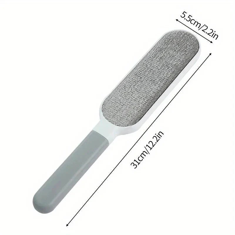 Double-Sided Pet Hair Remover Brush — Reusable, No Refills, Works on Any Fabric