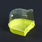 close-up of bird bath cage clip attachment