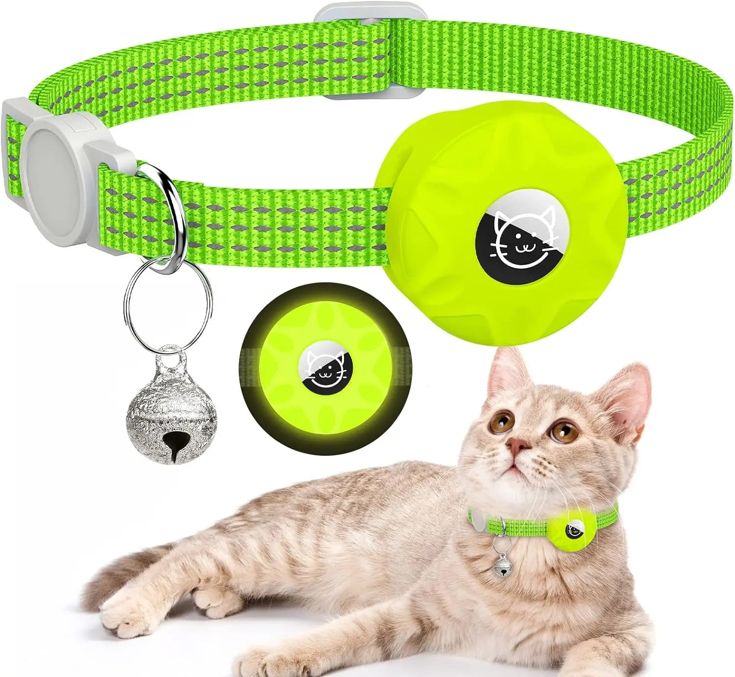 Cat Collar with GPS Holder — Adjustable Safety Collar for Cats