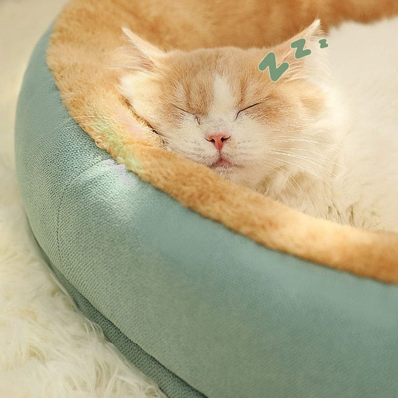 Washable Cat Bed – Soft Cotton Indoor Sleeping Bed for Cats