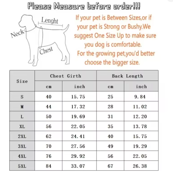 The Dog Fans Thermal Jacket – Keep Your Dog Warm in Style - See Size Chart