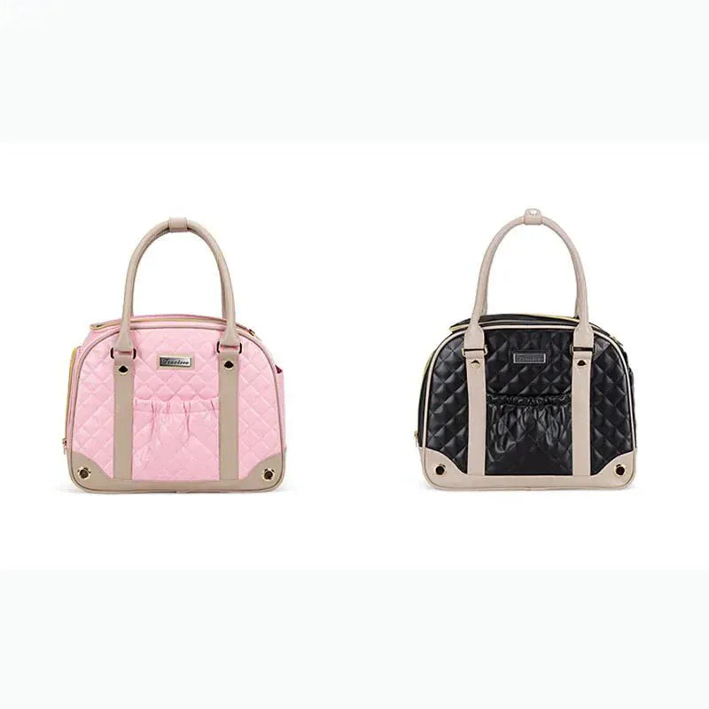 Fashion pet carrier bag with breathable mesh and padded shoulder strap