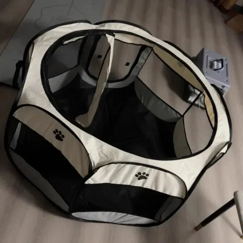 Cama para gatos, canil dobrável, gaiola octogonal, gatos, cães, caixa de aniversário, cercadinho, animal de estimação, portátil, barraca de viagem para cães pequenos e gatinhos