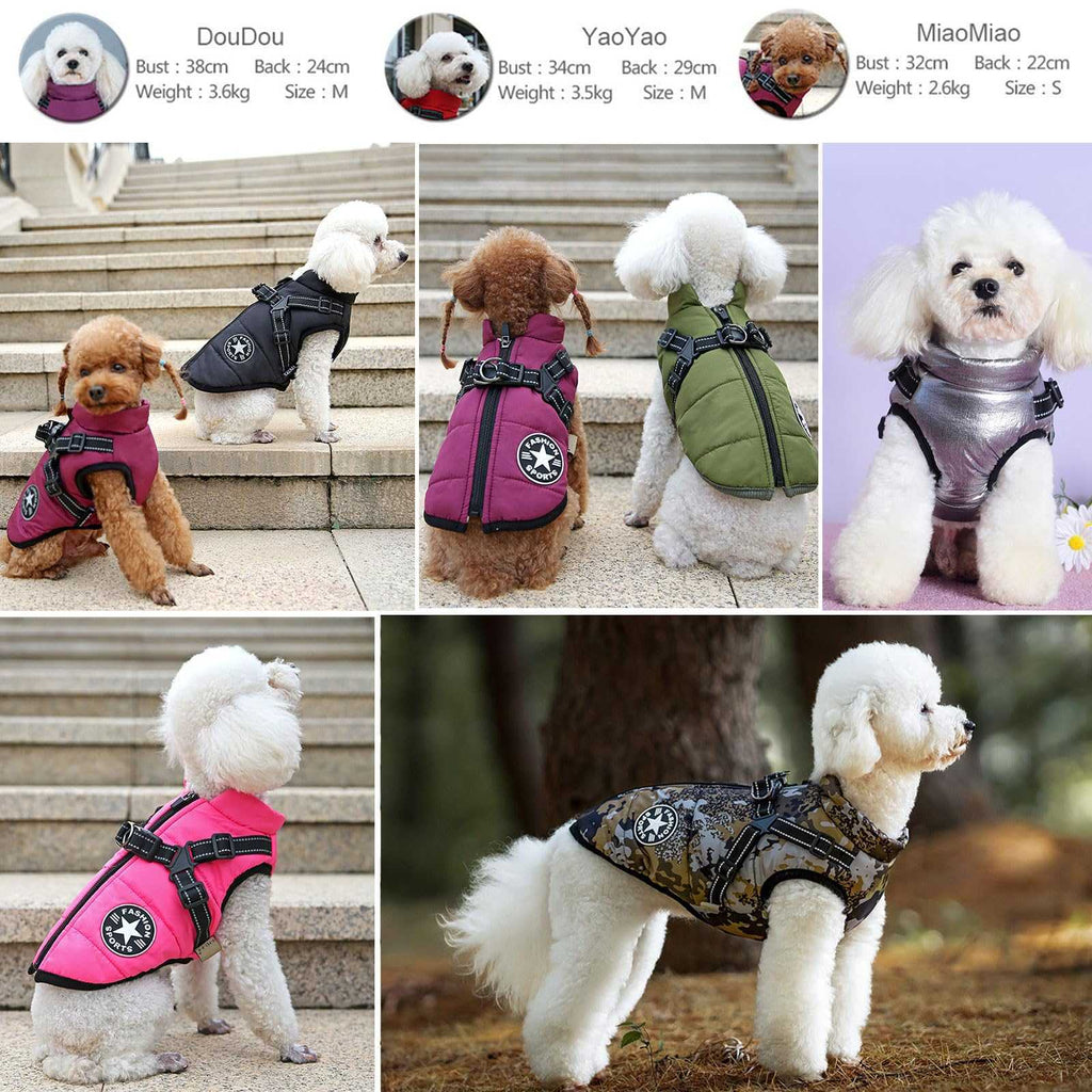 3-in-1 Dog Winter Jacket – Water-Resistant Coat with Fleece Lining
