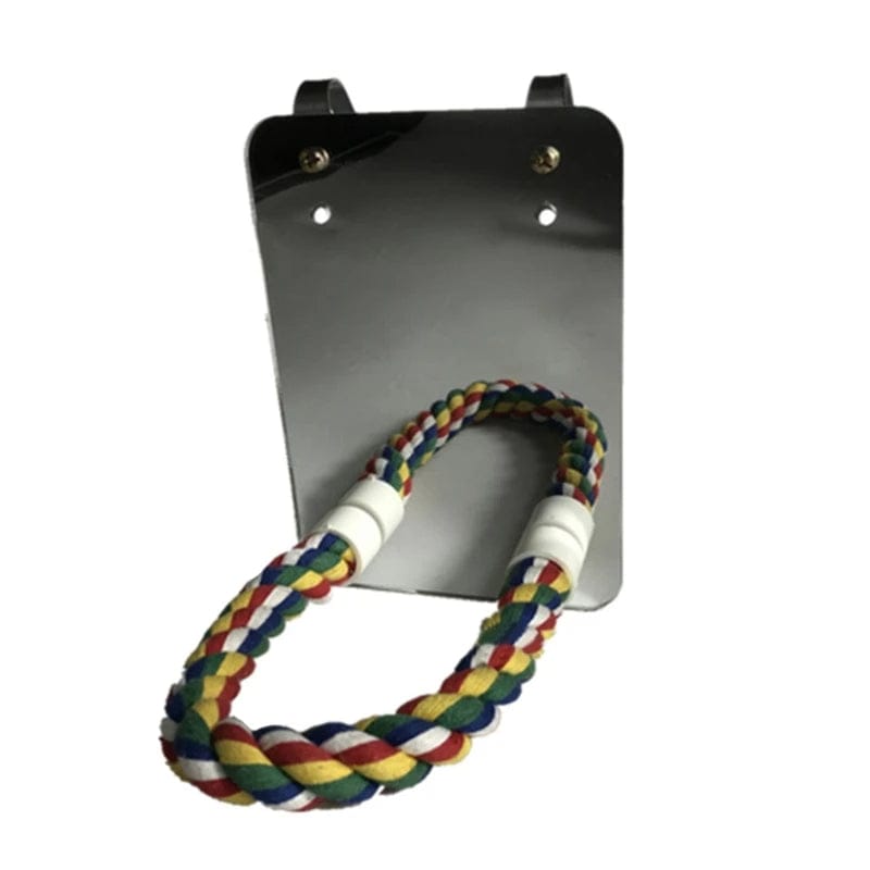 Macaw Mirror Toy – Interactive Bird Cage Mirror for Parrots