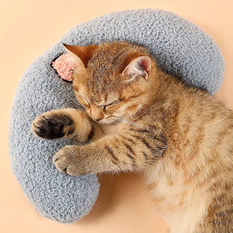 Calming Crescent Pet Pillow — Half-Moon Support for Dogs & Cats
