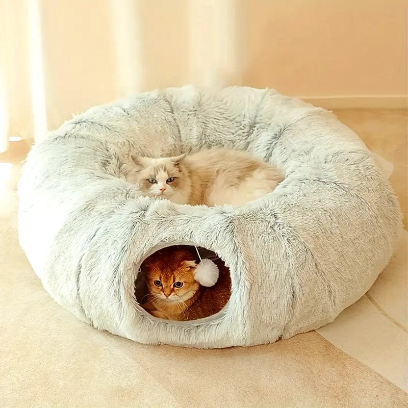PurrTunnel Cat Tunnel Bed — Interactive Play Tunnel with Cozy Nest