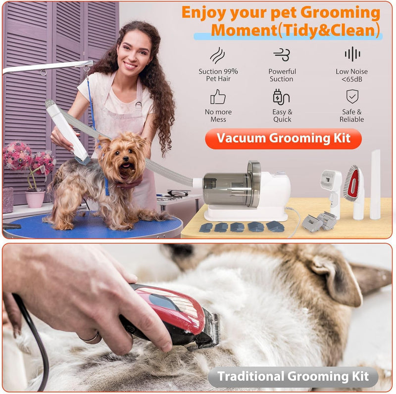 Pet Hair Vacuum &amp; Grooming Kit 6-in-1 – 2.5L Capacity, Shed-Free Home