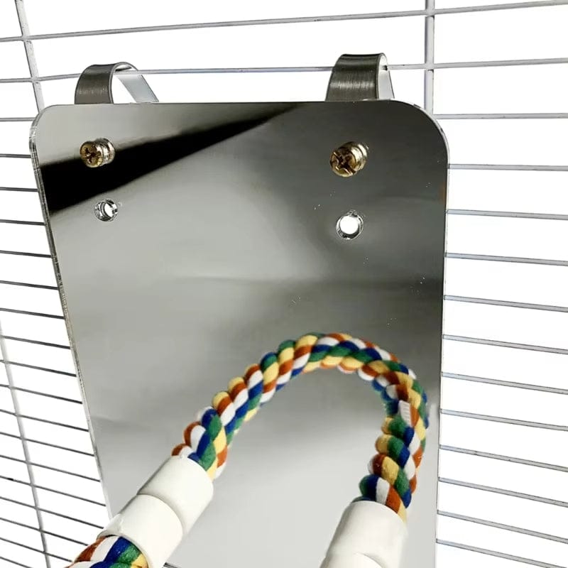 Macaw Mirror Toy – Interactive Bird Cage Mirror for Parrots