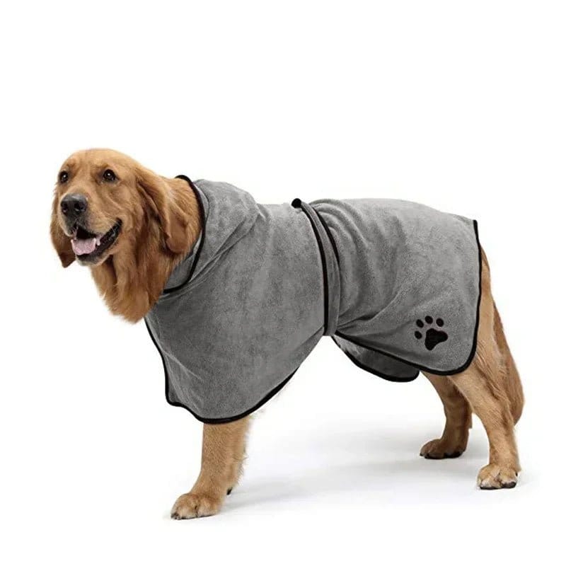 Dog Bathrobe – Microfiber Drying Robe with Full Coverage Hood