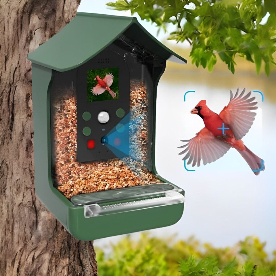 Smart Bird Feeder Camera – PIR Motion Detection, Night Vision & Dual Feeder