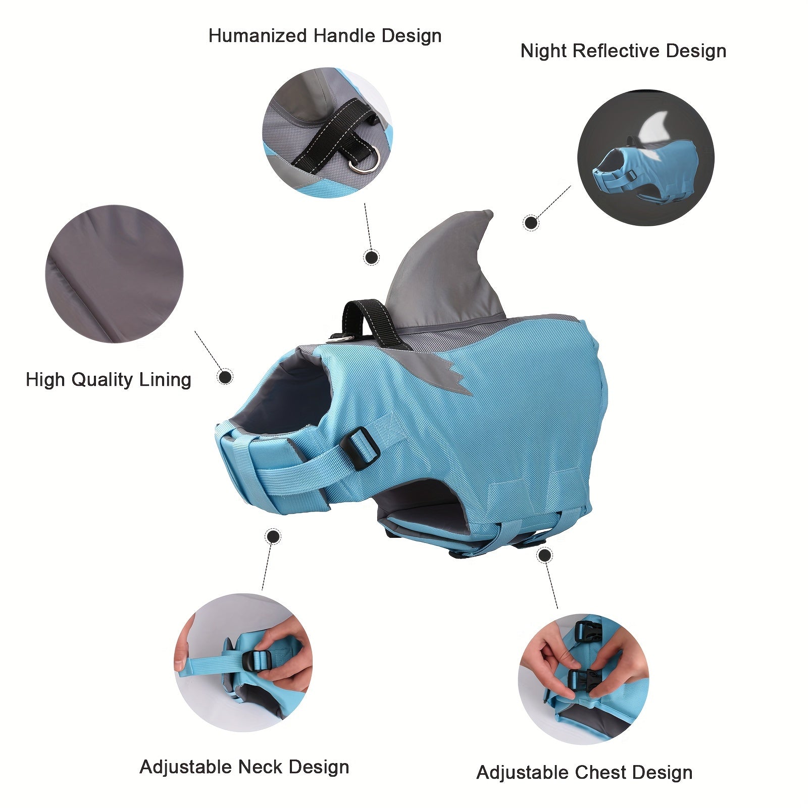 Shark-Shaped Dog Life Jacket