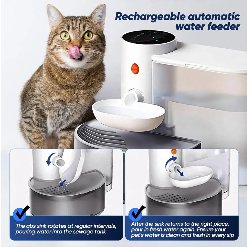 Smart Pet Water Fountain – 3L Dual-Tank, Cordless & Easy Clean