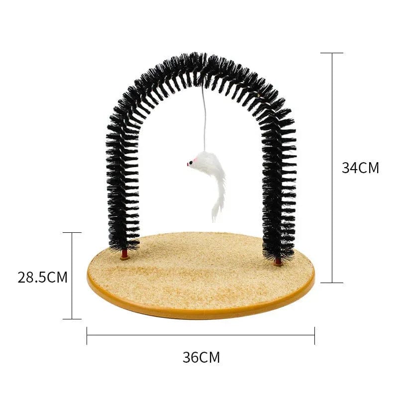 Self-Grooming Cat Scratcher — Bristle Arch for Indoor Grooming