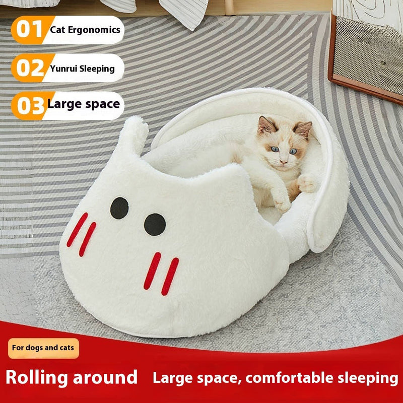 Cat Nest Bedding – Cozy Bunny Slippers Bed for Cats