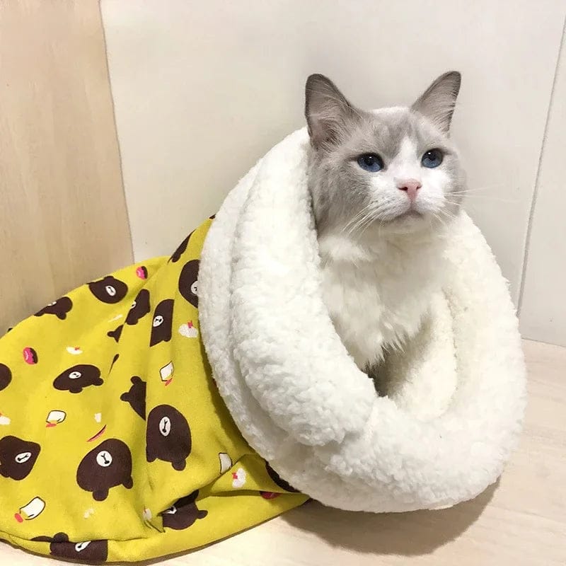 Cat Sleeping Bag Bed – 3-in-1 Plush Tunnel Bed & Cozy Pad