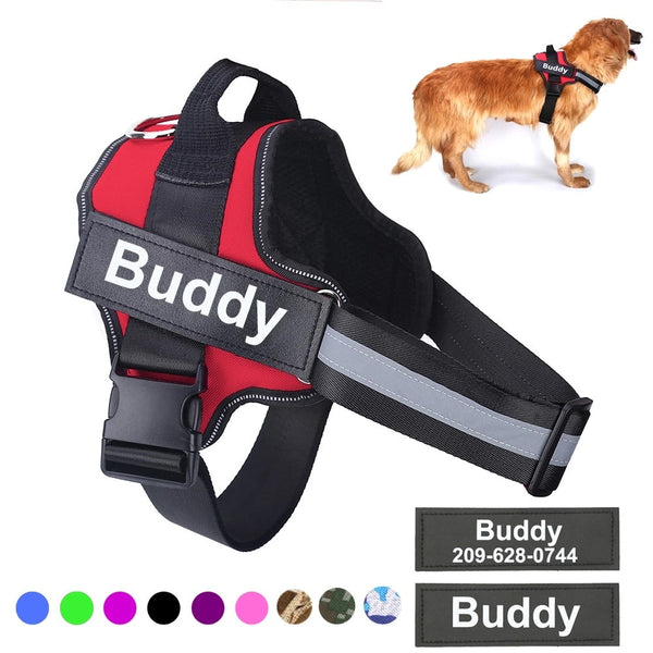 Personalized No-Pull Reflective Dog Harness – Adjustable & Safe