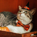 Gothic Halloween Bow Tie Cat Collar – Black & Orange