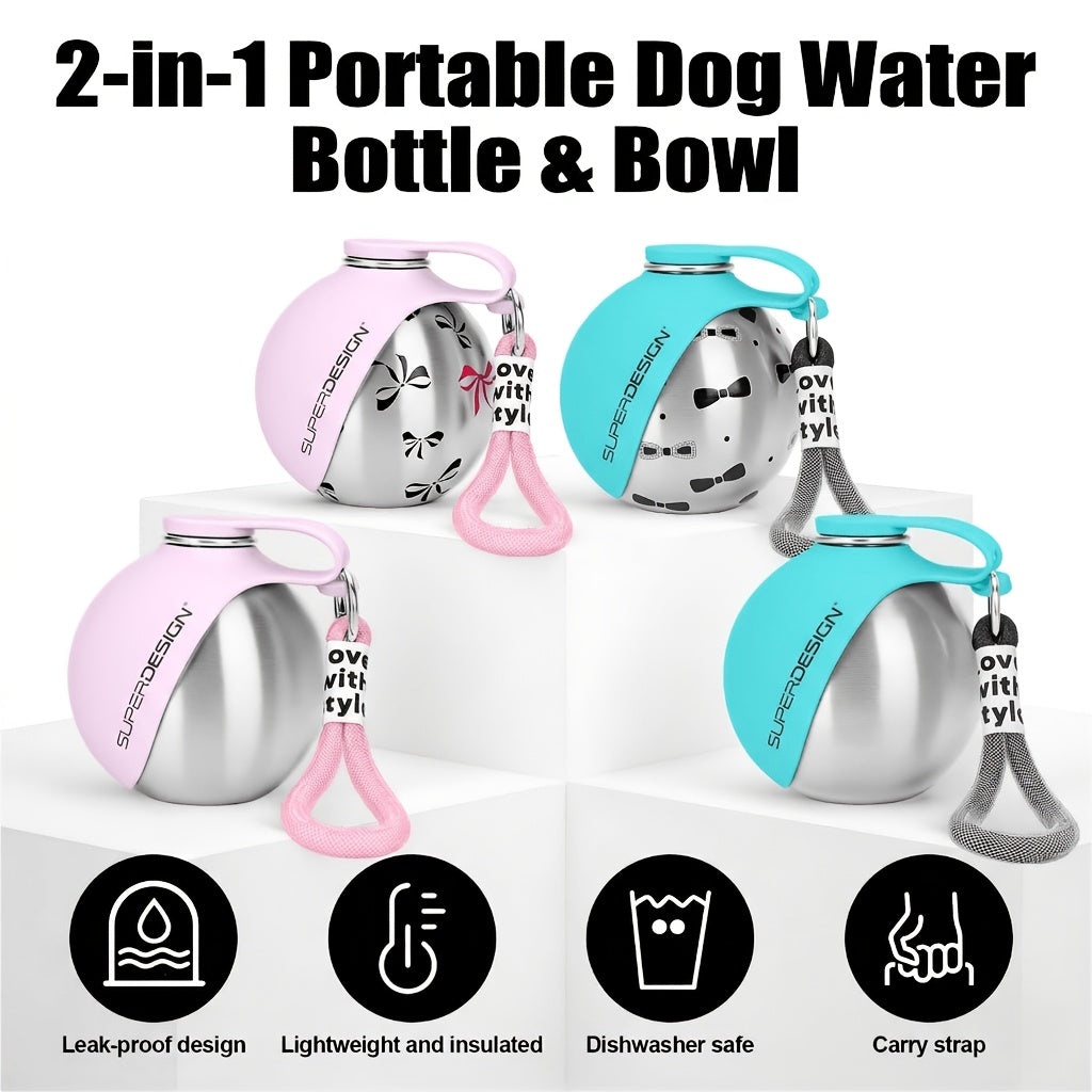 Portable Stainless Steel Pet Water Bottle