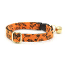 Gothic Halloween Bow Tie Cat Collar – Black & Orange