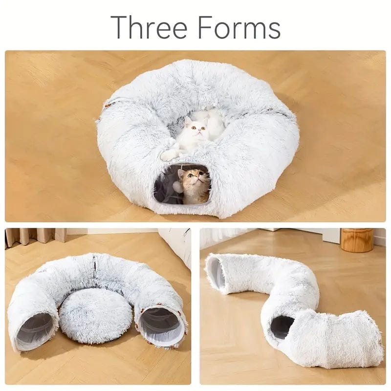 Cat Tunnel Bed – 2-in-1 Play Tunnel with Cozy Nest for Cats