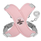 Pink adjustable dog harness and leash combo set for small breeds