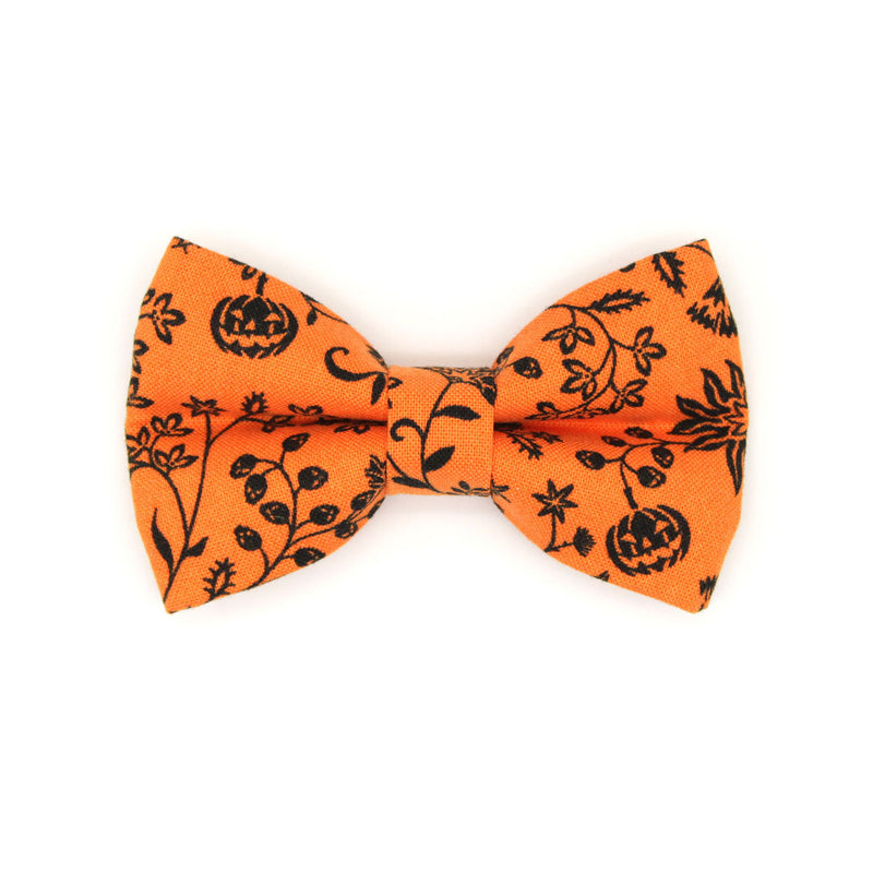 Gothic Halloween Bow Tie Cat Collar – Black & Orange