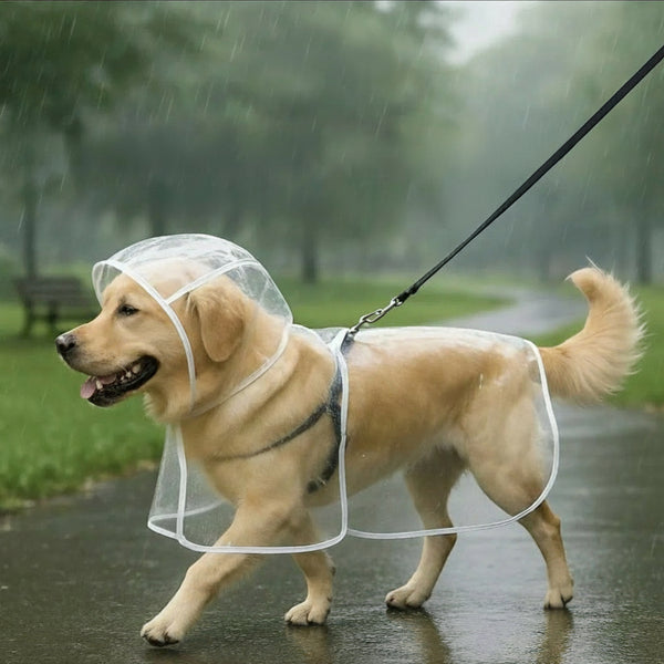 Clear Dog Raincoat with Hood